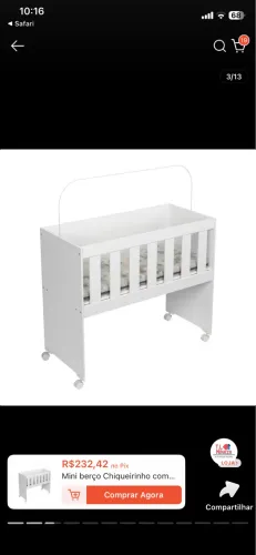 Mini berço com colchão 
