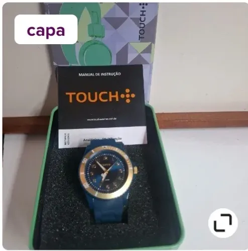 relógio feminino touch azul
