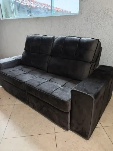 Conjunto sofá 3 x 2 lugares barsa gralha azul novo sem uso qualidade produto diferenciado 