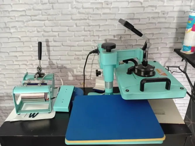 Kit sublimação impressora +prensa sublimação caneca e plana