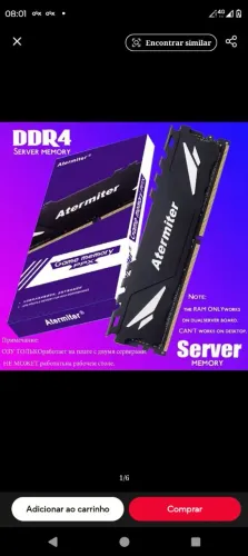 Memória ram ecc servidor 16gb 3200mhz