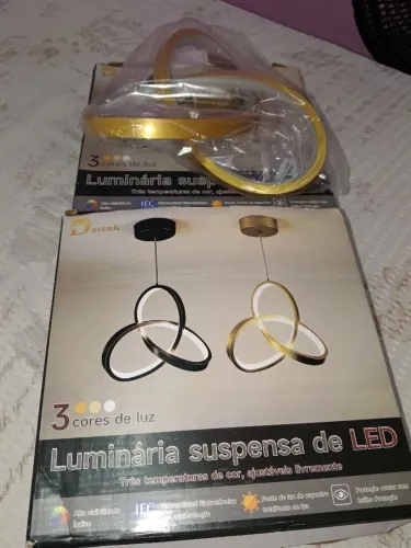 Luminária suspensa de led 3 temperaturas de cor ajustáveis livremente. 2 kits