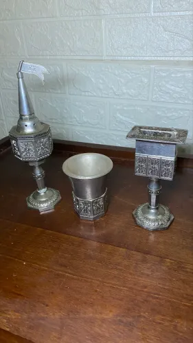 Conjunto havdalá - três peças - shabat / havdalá - LER DESCRIÇÃO