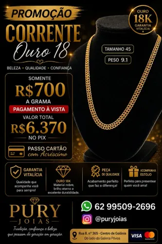 Corrente Ouro 18 Lacraia Promoção