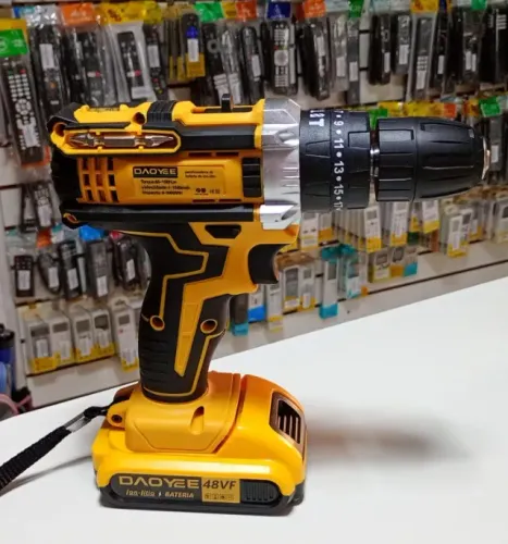 Furadeira Parafusadeira de Impacto 48VF Sem Fio com 2 Baterias + Maleta Completa - Novo