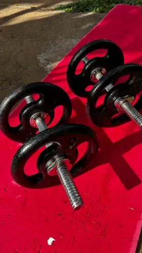 Par de halteres com 20kg de anilhas
