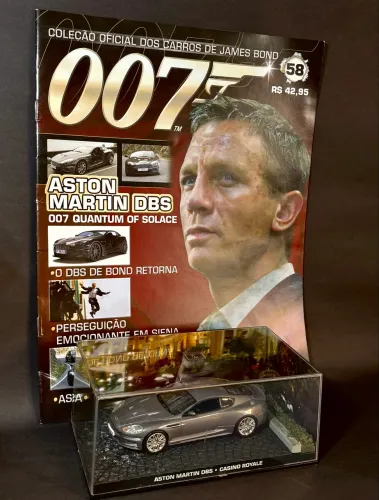 Miniatura Oficial James Bond 007 Aston Martin DBS- Casino Royale 1:43 + Fascículo 