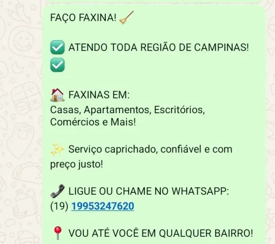 Faço faxina 