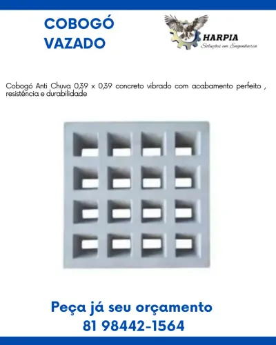 Cobogó anti chuva concreto vibrado 