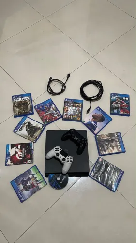 Ps4 fat+jogos+2 controles 