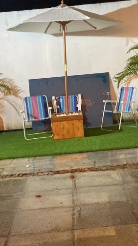 tapete de grama sintética usado para eventos, em bom estado