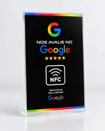 Plaquinhas de avaliação do Google com tecnologia NFC 