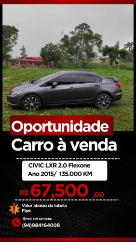 Honda Civic Sedan LXR 2.0 Flexone 16V Aut. 4P 2015