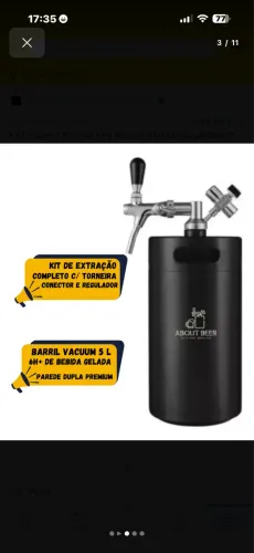 Chopeira térmica com 10 capsulas de pressão