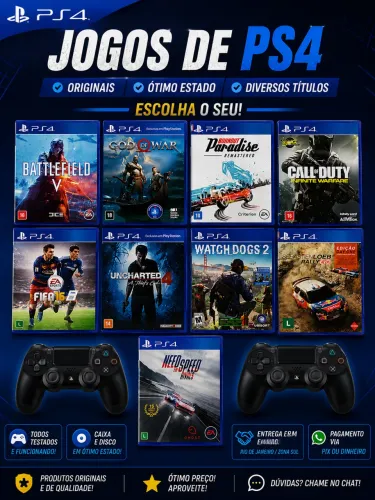 Vendo jogos e controles de ps4 em ótimo estado.