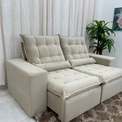 Sofá Retrátil Reclinável Small 2.00m Molas Bonnel l555