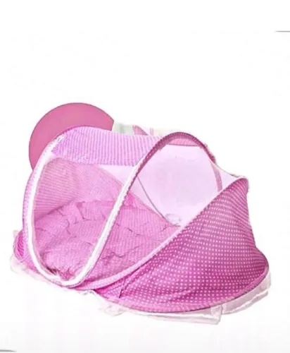 Mini Berço Portátil com Mosquiteiro Rosa 