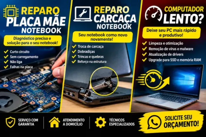 Reparo placa mãe notebook/ reparo carcaça notebook/ computador lento !
