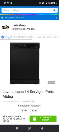 Lava louça midea 14 serviço 