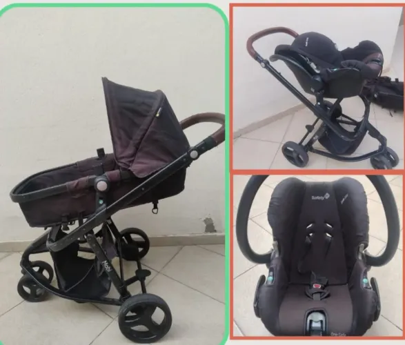Carrinho Moisés com bebê conforto Safety