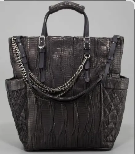 Bolsa tote JIMMY COOL PYTHON pele de cobra preta original