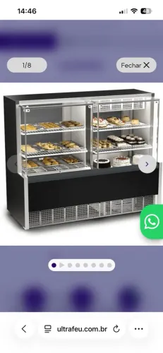 Vitrine Gelopar quente/frio 
