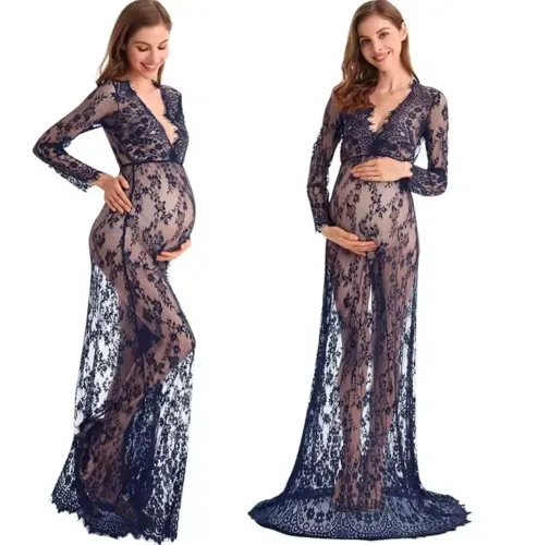 Vestido Renda Gestantes Saída de Praia Sobreposição