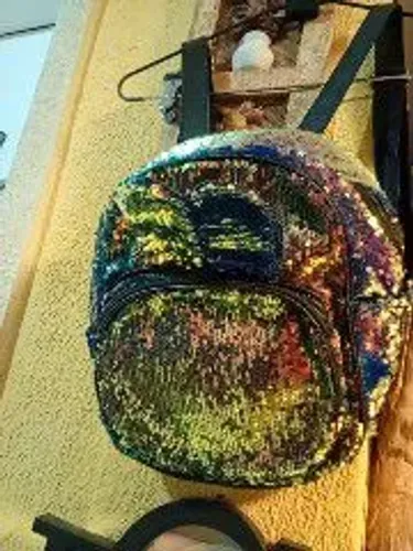 Mochila infantil fashion coelhinho com detalhes em lantejoulas 