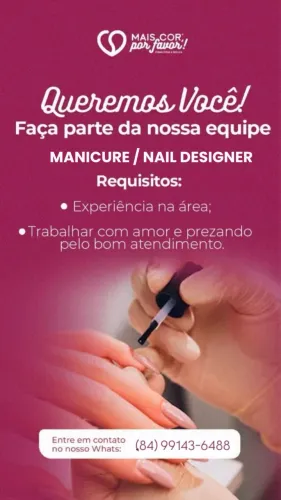 Vaga de Manicure/Nail Designer/Recepcao 