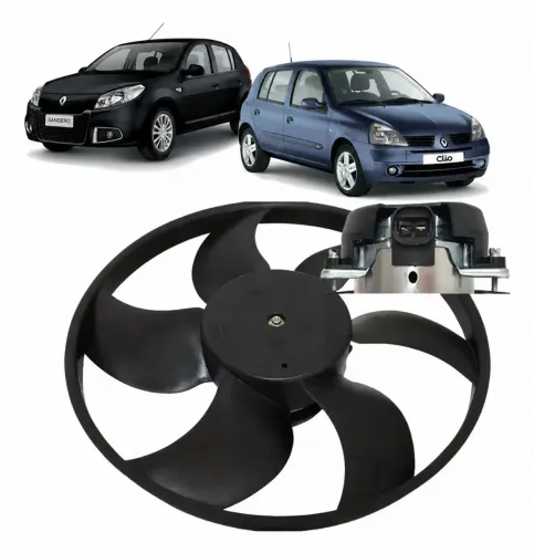Ventoinha para clio, logan e sandero 1.0 a 1.6