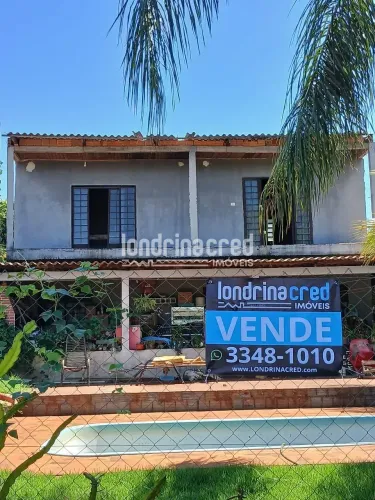 Chácara à venda em Alvorada do Sul com 1.100m², sobrado 3 quartos, 2 banheiros, salão come