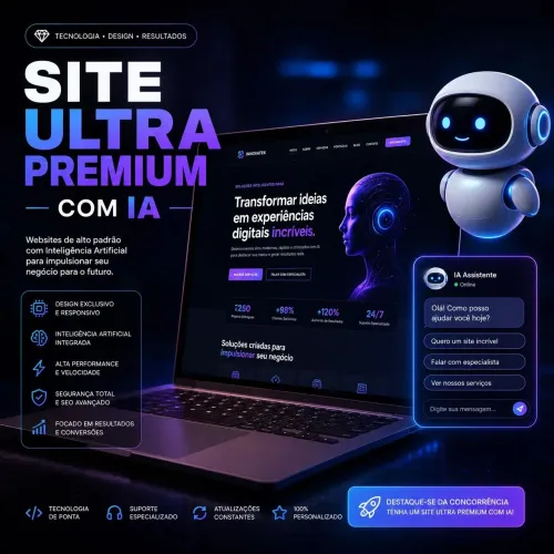 Site Ultra Premium (Máquina de Vendas) com Atendente 24h por 7 dias