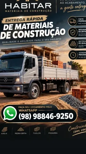 Areia, Piçarra, Tijolo, Pedra brita com entrega em todos os bairros