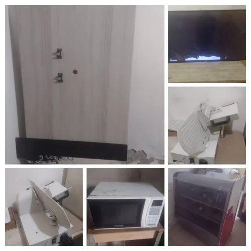 Vários itens domésticos.