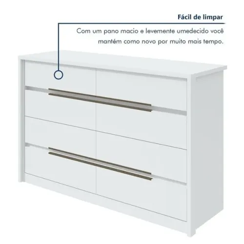 Cômoda Urban com 8 Gavetas e Design Moderno