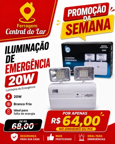 Iluminação de emergência 20W