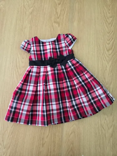 vestido de festa carters xadrez vermelho 9 meses