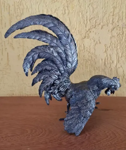 Escultura de galo de bronze 