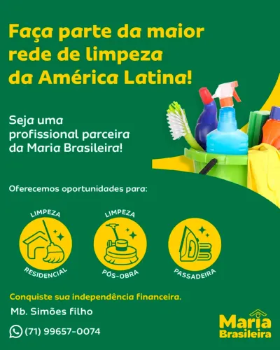 Oportunidade de parceria com a Maria brasileira