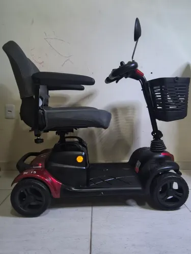 Cadeira de Rodas Motorizada Ottobock Scott S 136Kg Dobrável Vermelha