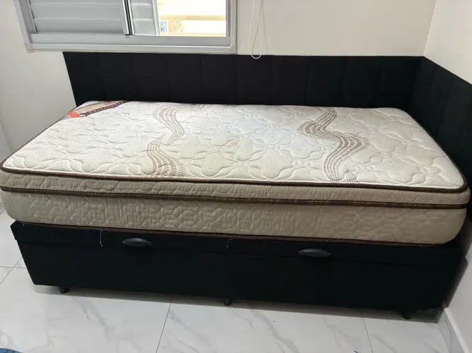 Cama Baú com Colchão Solteiro