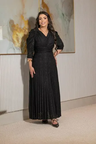 Vestido longo lese manga 3/4