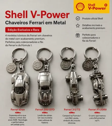 Chaveiros Ferrari Shell V-Power