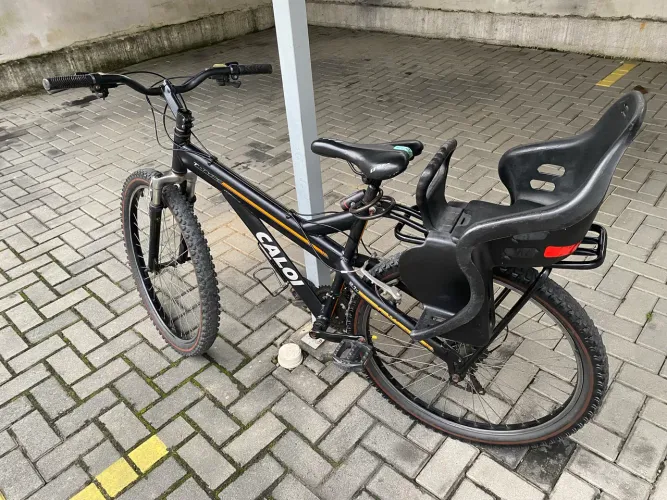 Bicicleta Caloi T-Type Alumínio + Cadeirinha Infantil Traseira
