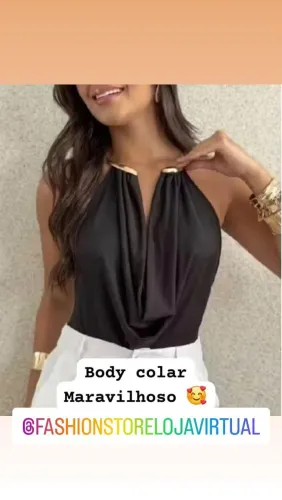 Body chocker colar maravilhoso .m. Preto 