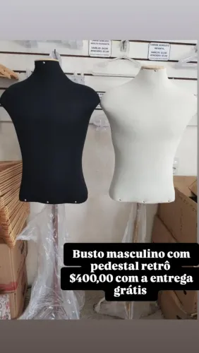 Busto com pedestal retrô masculino