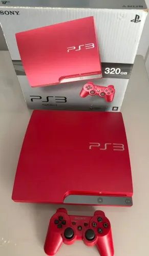 PlayStation 3 Slim Scarlet Red, 320GB, Na Caixa!
