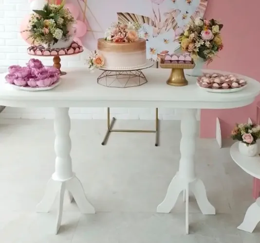 Mesa mdf branca para festa