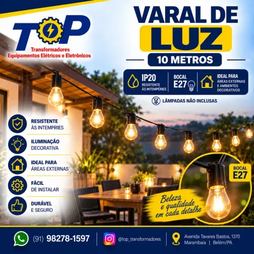 Varal de Luz para área externa (Arraial)