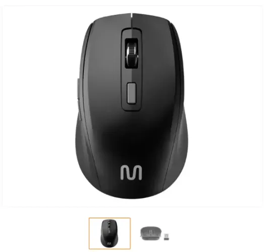 Mouse Sem Fio Ms750 Usb 2.4Ghz + Bluetooth Recarregavel Silencioso 6 Botões E Dpi Ajustáve